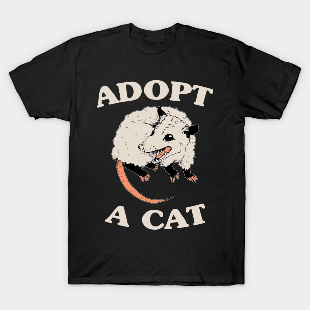 Adopt A Cat - Opossum T-Shirt by LMW Art